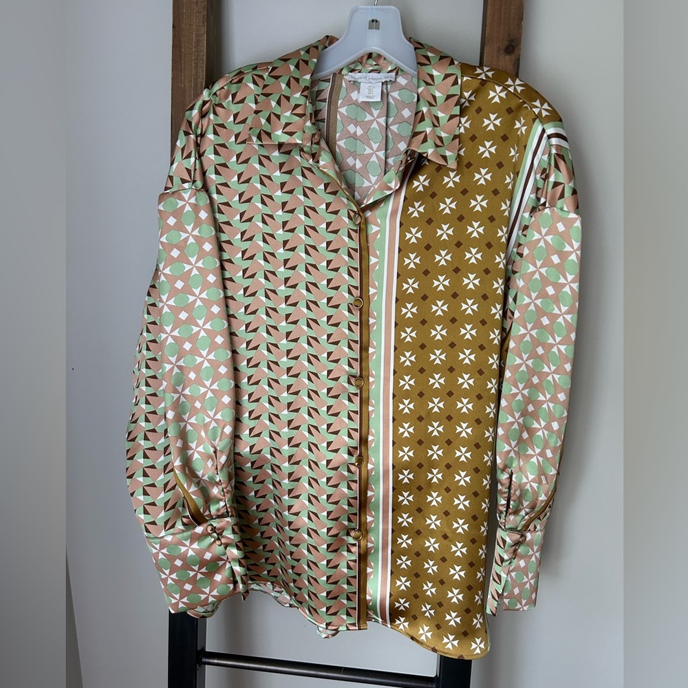 House of Harlow 1960 BEAUTIFUL silky button down size L